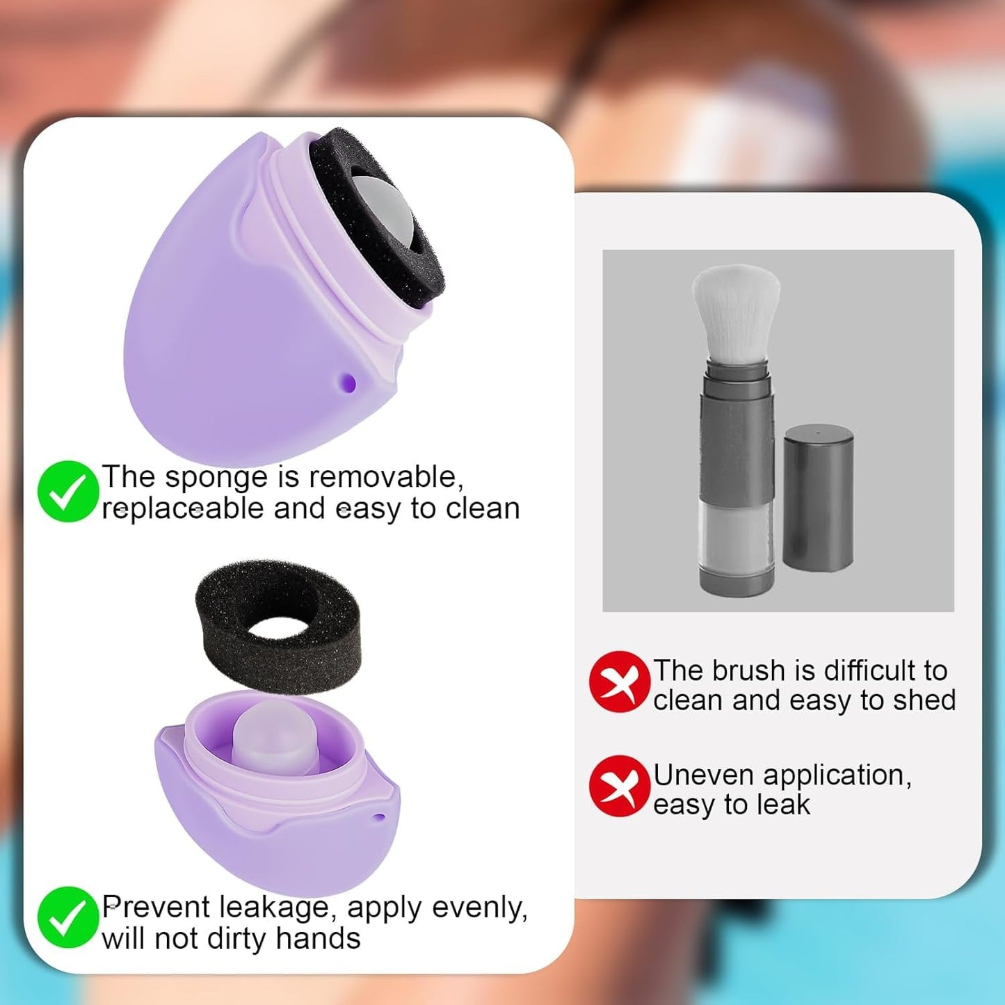Sunscreen Applicator for Kids – 1.86Oz Refillable Roll-On, Easy-To-Use Design for Mess-Free Sun Protection
