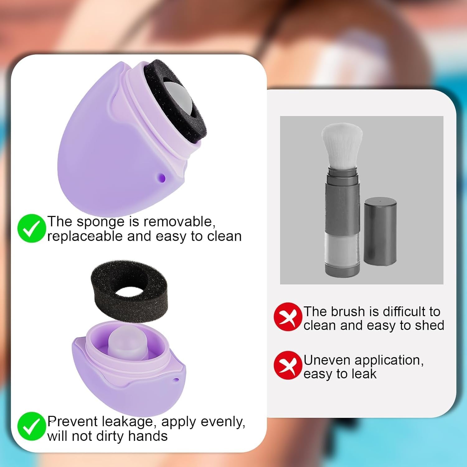 Sunscreen Applicator for Kids – 1.86Oz Refillable Roll-On, Easy-To-Use Design for Mess-Free Sun Protection