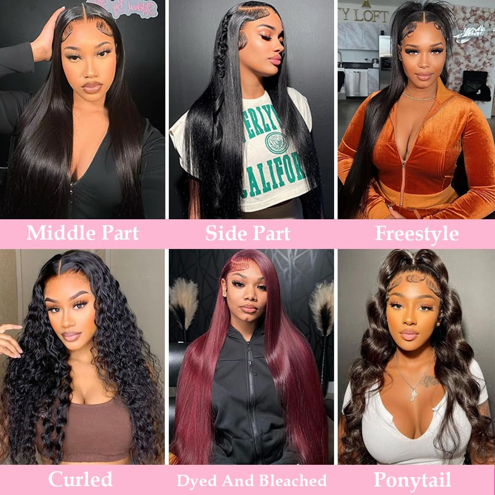 Straight Lace Front Wigs - 13X4 HD Lace Front, Pre-Plucked 180 Density, Glueless Wigs in 28 Inch, Lace Frontal Wigs for Black Women with Baby Hair