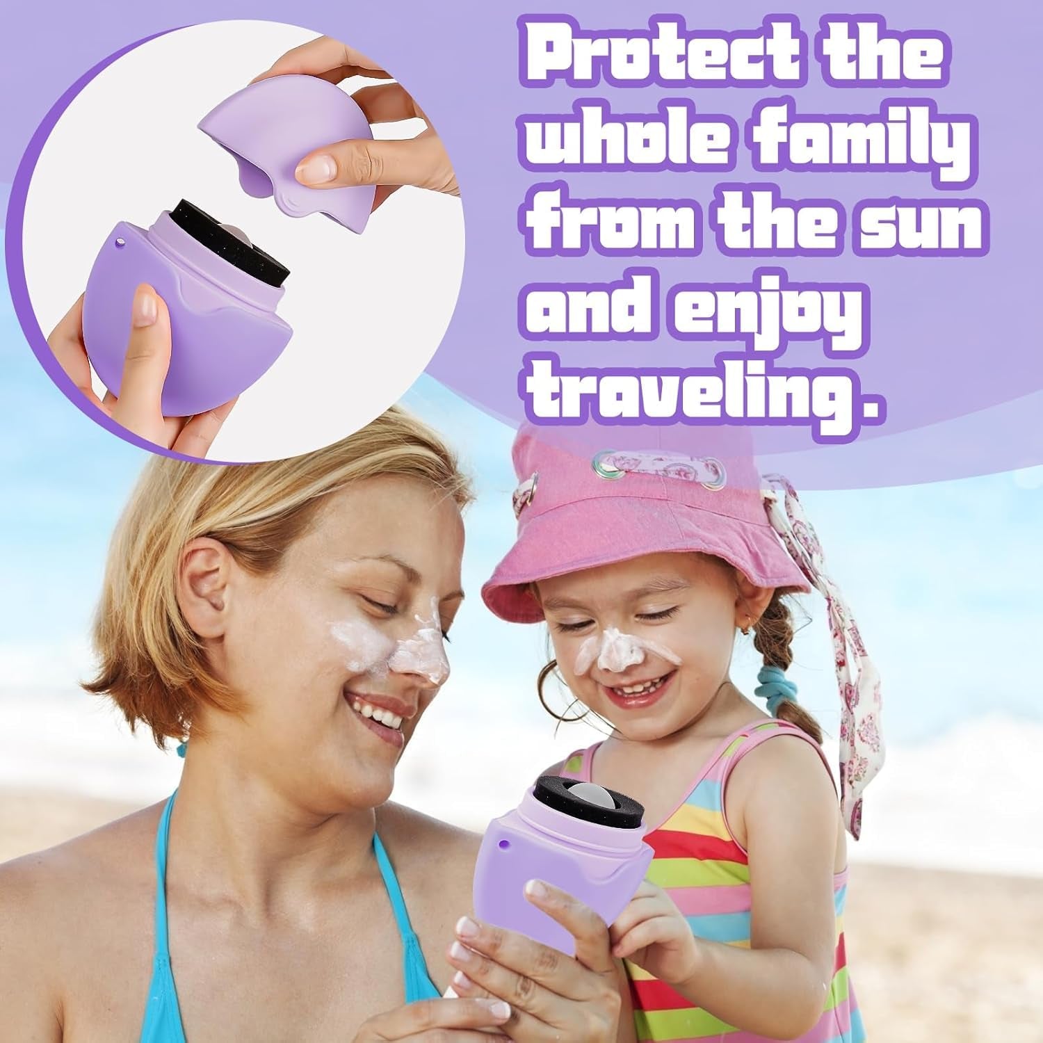 Sunscreen Applicator for Kids – 1.86Oz Refillable Roll-On, Easy-To-Use Design for Mess-Free Sun Protection
