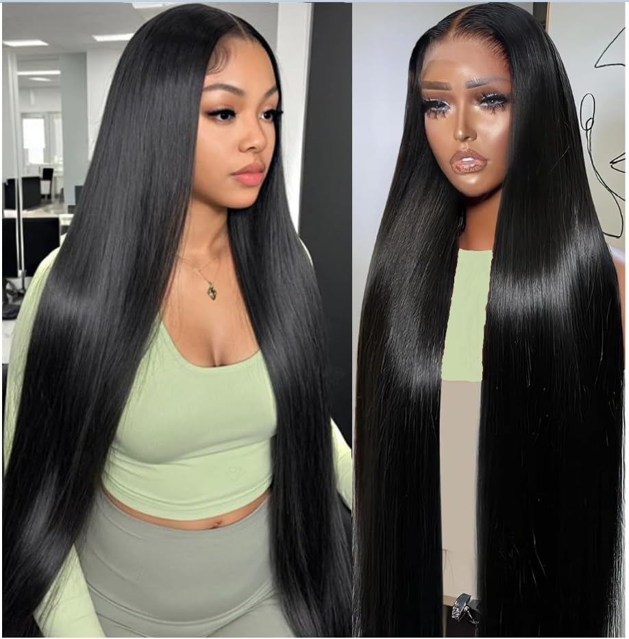 Straight Lace Front Wigs - 13X4 HD Lace Front, Pre-Plucked 180 Density, Glueless Wigs in 28 Inch, Lace Frontal Wigs for Black Women with Baby Hair