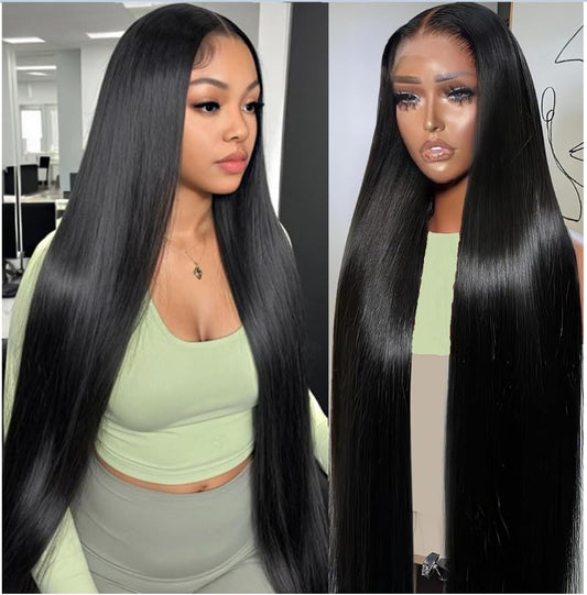 Straight Lace Front Wigs - 13X4 HD Lace Front, Pre-Plucked 180 Density, Glueless Wigs in 28 Inch, Lace Frontal Wigs for Black Women with Baby Hair